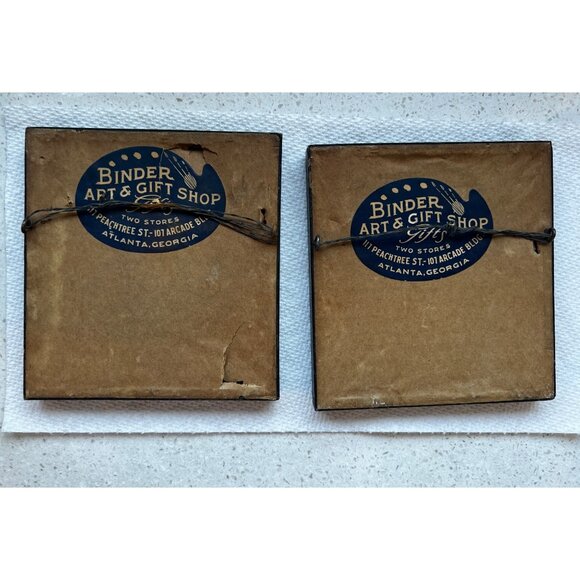 Pair of antebellum silhouette style art Courting Scene Hoop skirt & umbrella wom - Picture 5 of 8